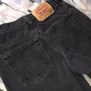 Levi 550 Relaxed Fit Tapered Black Jeans
